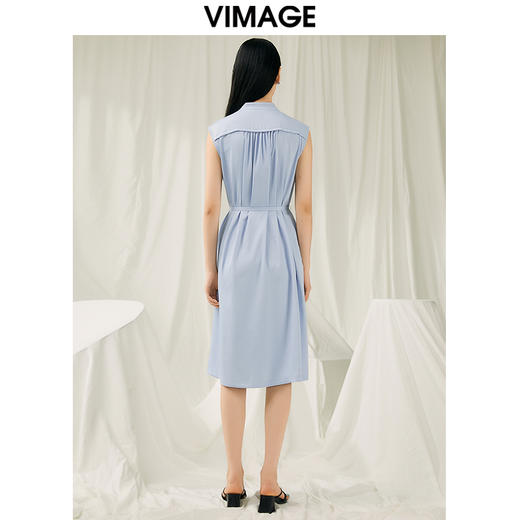 VIMAGE纬漫纪夏季新款气质收腰显瘦无袖连衣裙V1907532 商品图4