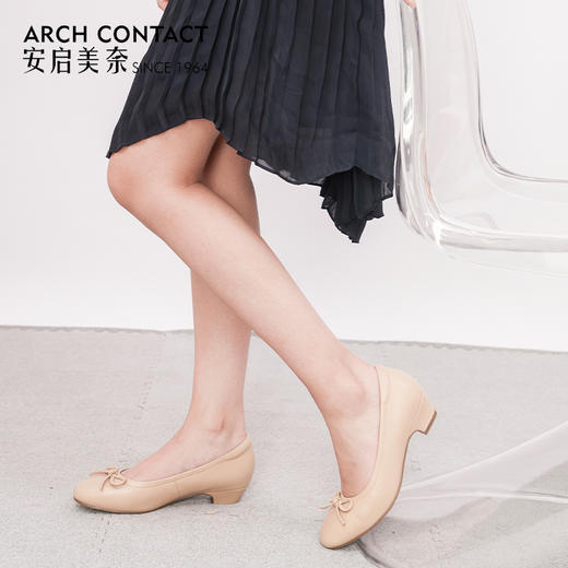 ARCHCONTACT安启美奈圆头舒适小蝴蝶结单鞋52711 商品图4