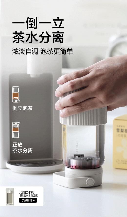 北鼎茶水分离泡茶杯子玻璃杯水杯女生高颜值情侣随手花果茶咖啡杯 商品图0