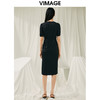 VIMAGE纬漫纪夏季新品V领高腰显瘦气质连衣裙V1907536 商品缩略图5
