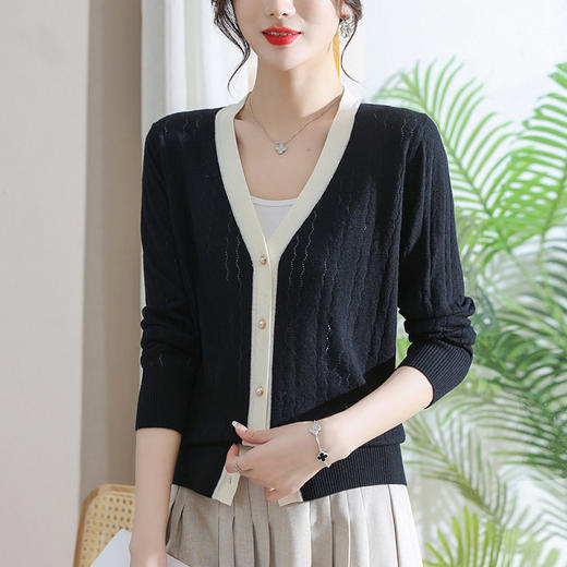 开衫针织外套，妈妈春秋装薄款外搭长袖二八月毛衣小个子披肩上衣CC-7017 商品图5