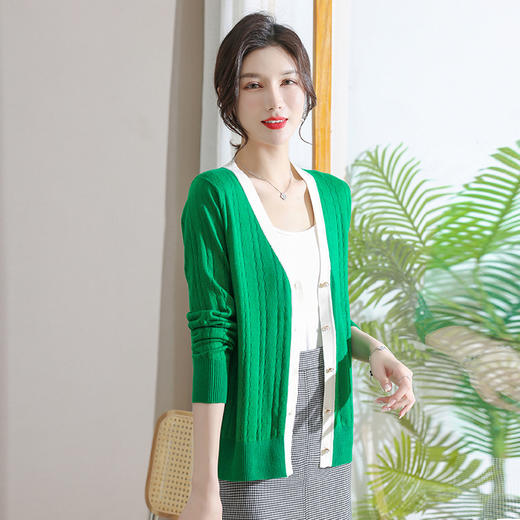开衫针织外套，妈妈春秋装薄款外搭长袖二八月毛衣小个子披肩上衣CC-7017 商品图0