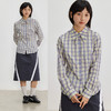 CryingCenter 修身莫兰蒂紫色格纹衬衣 Bella学院风显瘦百搭薄款 商品缩略图0