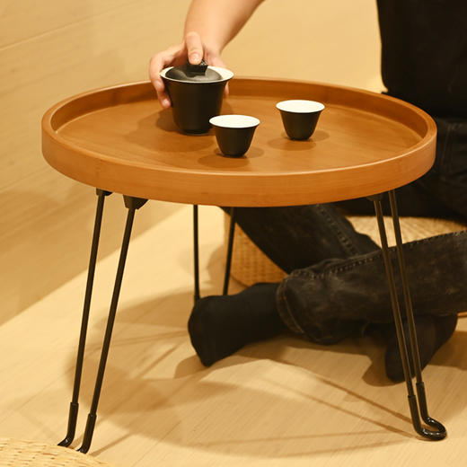 祥福 圆梦床头小桌子可折叠桌宿舍小圆桌茶几阳台零食桌子学生桌游戏桌户外便携式桌 商品图3