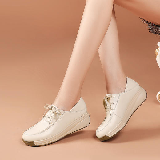 舒适百搭，休闲绑带真皮单鞋BZ-E65-15 商品图1