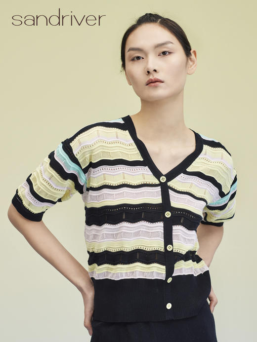 v领短袖套衫  SJS95W058K 商品图0