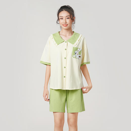 都市丽人32支棉质单面薄短袖家居服睡衣LH31C1 商品图0