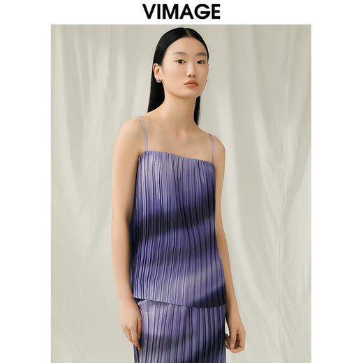 VIMAGE纬漫纪夏季新款气质渐变色小众设计吊带小上衣V1913531 商品图0