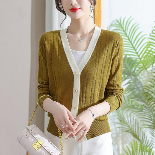 开衫针织外套，妈妈春秋装薄款外搭长袖二八月毛衣小个子披肩上衣CC-7017 商品图6