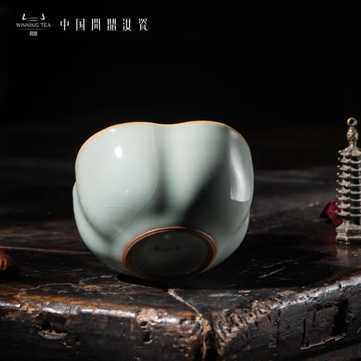 问鼎汝瓷鼎峰系列天青老款金瓜杯 商品图2