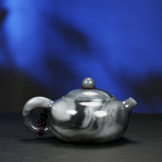 和田玉（青花）玉壶--圆壶（宋鸣放6605）125.31g 商品图1