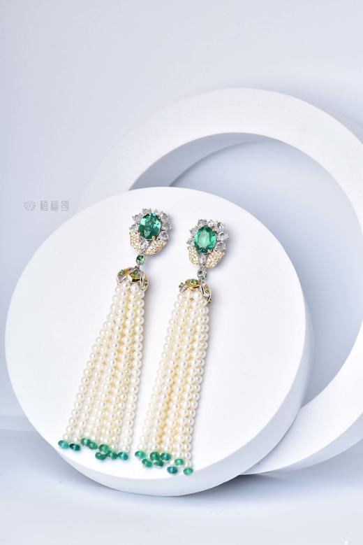 【风华绝代】祖母绿珍珠流苏耳坠    CB12212151 商品图10
