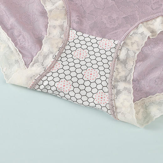 【轻薄透气！超美纯欲风蕾丝内裤】少女花朵拼色蕾丝高腰日系内裤，性感网纱火辣情调蕾丝内裤，柔软透气底档，纯欲无痕轻奢三角女士内裤比不穿还舒服 商品图3