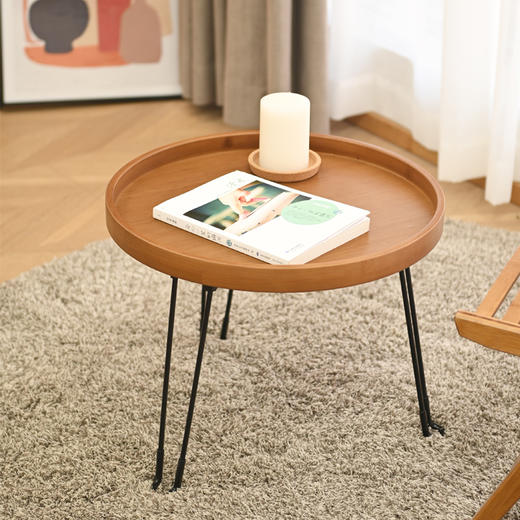 祥福 圆梦床头小桌子可折叠桌宿舍小圆桌茶几阳台零食桌子学生桌游戏桌户外便携式桌 商品图0