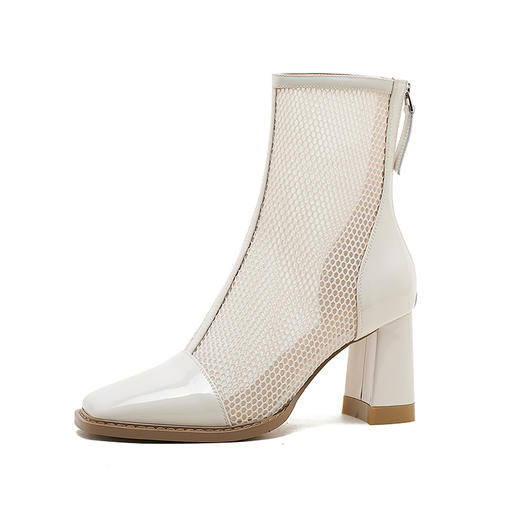 时尚个性，牛漆皮拼接网纱后拉链短靴NWS-A7263 商品图10