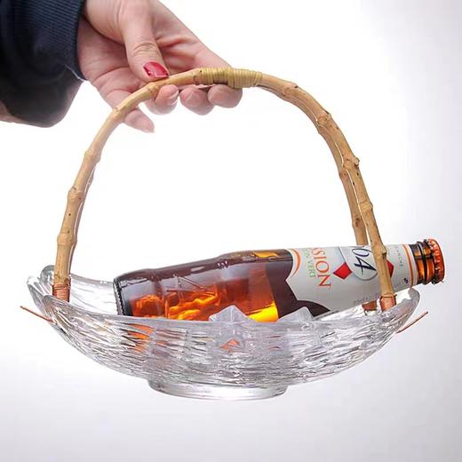 玻璃水果盘水果篮甜品盘点心盘家用餐具竹提篮盘 商品图4