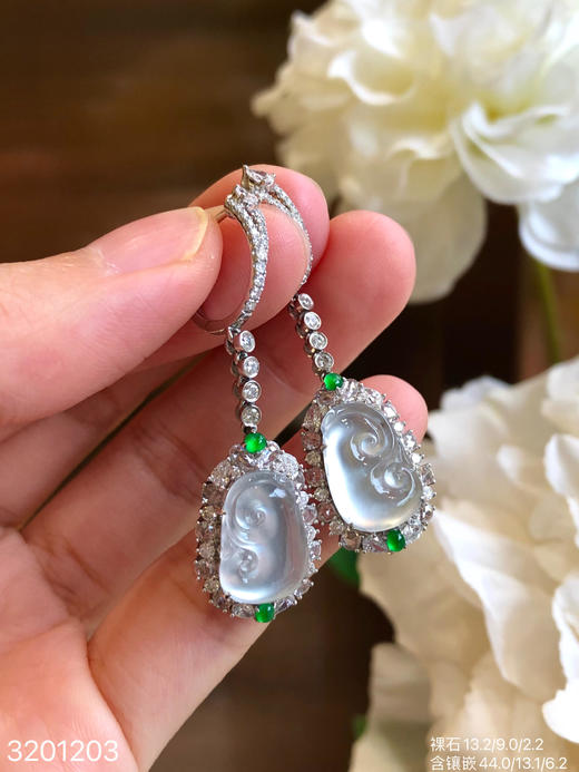 3201203，玻璃如意耳坠。具体价格微信咨询 商品图6