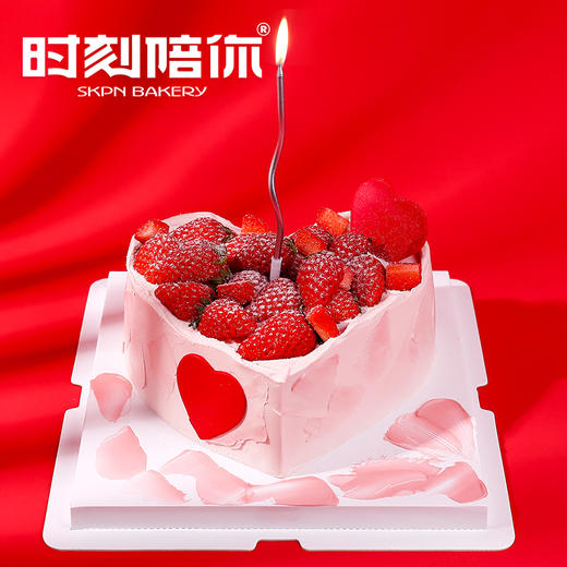 甜心草莓 翻糖爱心女神蛋糕 商品图0