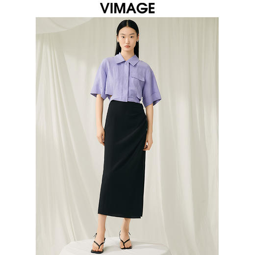 VIMAGE纬漫纪夏季新款时尚小众设计短款衬衫女上衣衬衣V1909519 商品图1