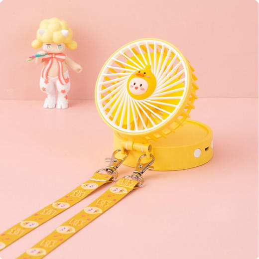 【usb充电挂脖迷你风扇！随身空调】带灯化妆镜折叠小风扇学生宿舍桌面便携手持 商品图4