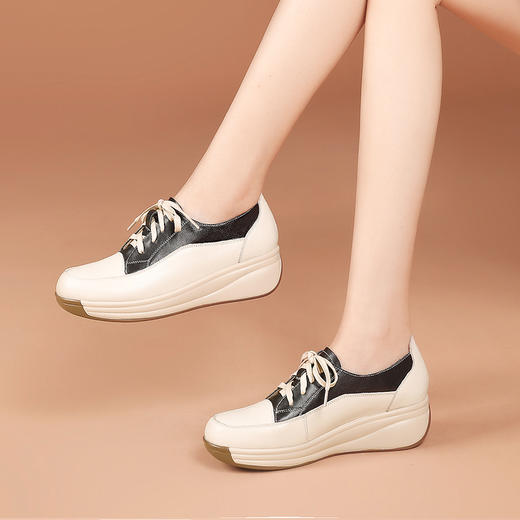 春季新款，时尚撞色真皮系带单鞋BZ-E65-12 商品图1