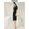 VIMAGE纬漫纪夏季新品V领高腰显瘦气质连衣裙V1907536 商品缩略图3