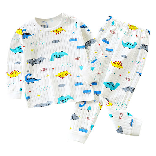 儿童纯棉A类提花网眼秋衣秋裤家居服全棉睡衣套装80-160cm 商品图4