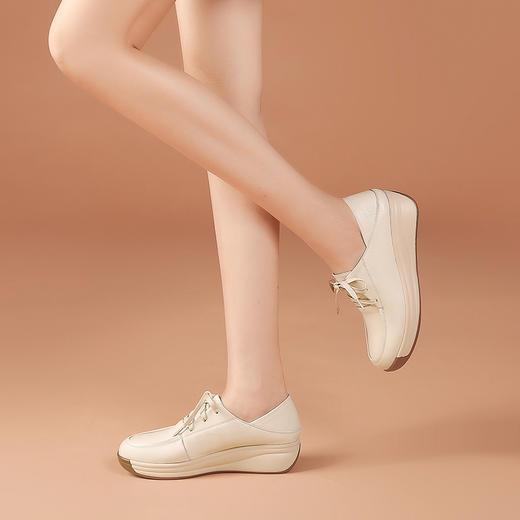 舒适百搭，休闲绑带真皮单鞋BZ-E65-15 商品图2