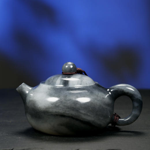 和田玉（青花）玉壶--圆壶（宋鸣放6605）125.31g 商品图0