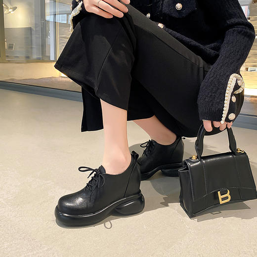 舒适百搭，纯色圆头厚底内单鞋HX-33-332 商品图5