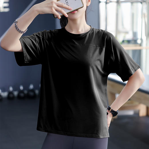 【夏季运动】短袖健身瑜伽休闲服女，网纱罩衫，宽松显瘦薄款速干 商品图5