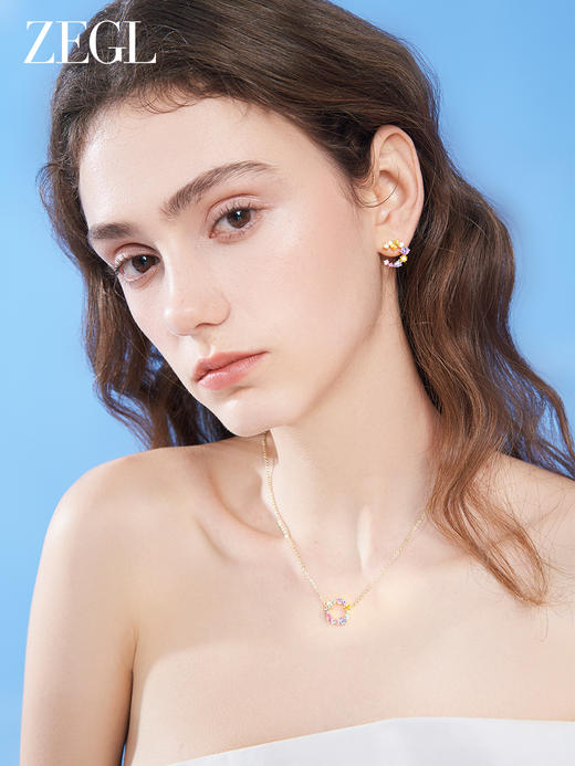 ZEGL设计师早春调色盘系列彩色C型耳环女小众设计感耳钉银针耳饰 商品图2