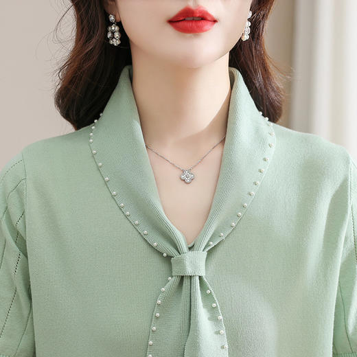 冰丝针织衫t恤薄款上衣，蝴蝶结洋气减龄小衫CC-101-91243 商品图3