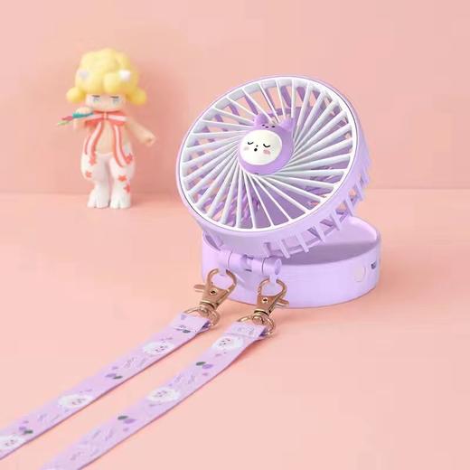 【usb充电挂脖迷你风扇！随身空调】带灯化妆镜折叠小风扇学生宿舍桌面便携手持 商品图5