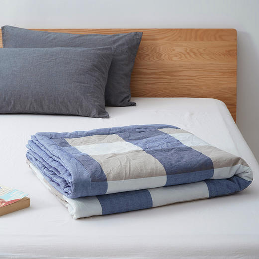 无印水洗棉夏被良品格纹夏凉被 A-4351 商品图2