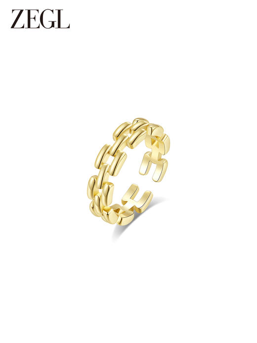 ZEGL设计师都市焕趣系列奶油蓝滴油戒指女小众设计指环开口食指戒 商品图2