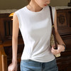 吊带背心女夏，新款女装纯色圆领棉t恤设计感扭结收腰无袖上衣SG-X3C0174 商品缩略图1