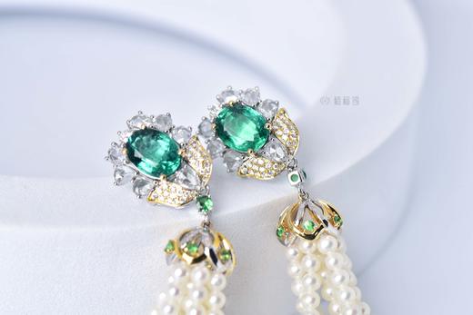 【风华绝代】祖母绿珍珠流苏耳坠    CB12212151 商品图7