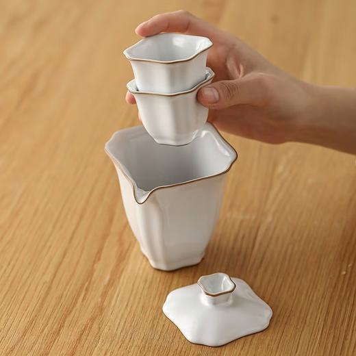 吉幸快客便携茶具玻璃功夫茶具陶瓷办公旅行茶具日式茶具套装快客杯 套装 商品图3