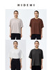 HIDEMI 自然棉系列廓形宽松短袖T恤 白色/深灰/豆乳色/巧克力色 商品缩略图0