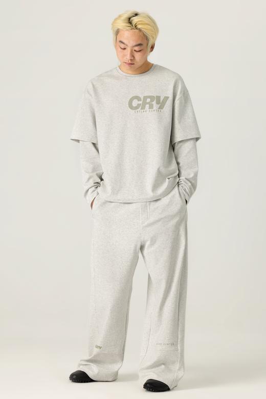 cryingcenter 假两件宽松舒适圆领滑板造型长袖tee 商品图3