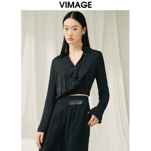 VIMAGE纬漫纪春季新款修身气质短款小上衣女V1913529 商品图3