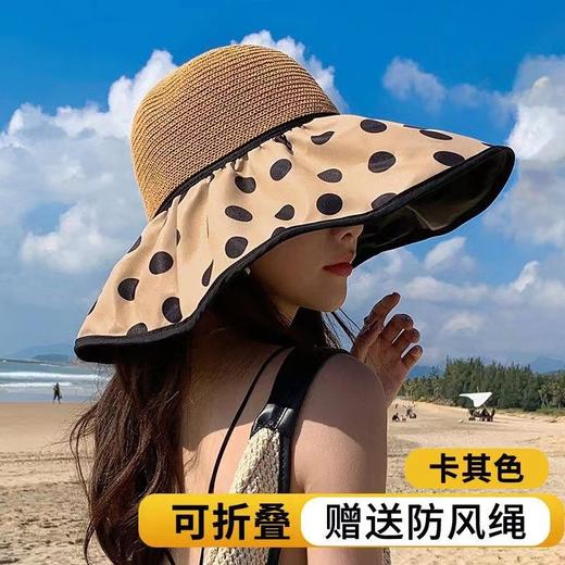 【防晒黑胶UPF50+！超显脸小黑胶防晒遮阳帽】帽子女黑胶防晒遮阳帽户外可爱uv防晒帽韩版夏季蝴蝶结渔夫帽夏日 商品图1