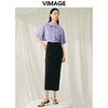 VIMAGE纬漫纪夏季新款时尚小众设计短款衬衫女上衣衬衣V1909519 商品缩略图3