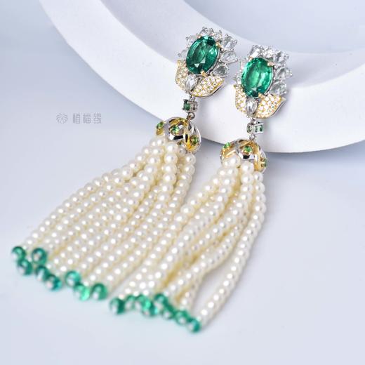 【风华绝代】祖母绿珍珠流苏耳坠    CB12212151 商品图2