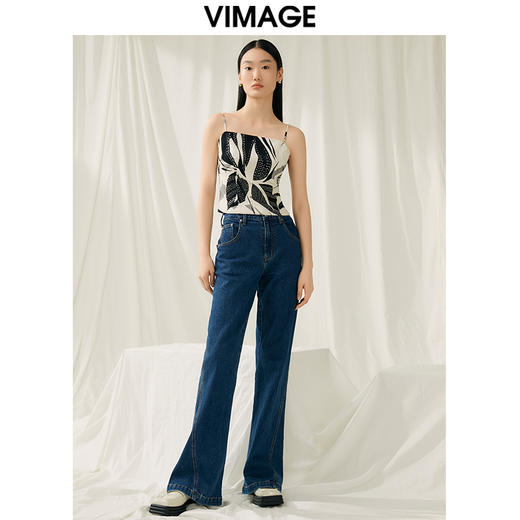 VIMAGE纬漫纪夏季新款印花时尚气质吊带小上衣V1913527 商品图1