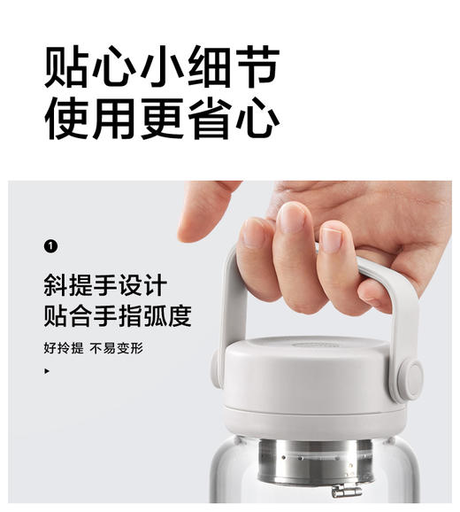 北鼎茶水分离泡茶杯子玻璃杯水杯女生高颜值情侣随手花果茶咖啡杯 商品图2