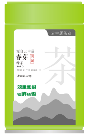 不干胶-春芽罐装100g（罐身）