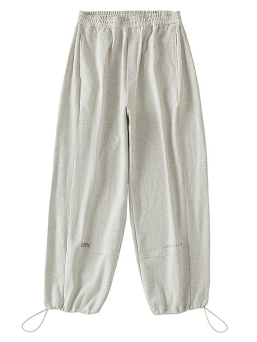 cryingcenter 舒适阔褶拼接宽腿双色松紧腰运动裤 商品图3