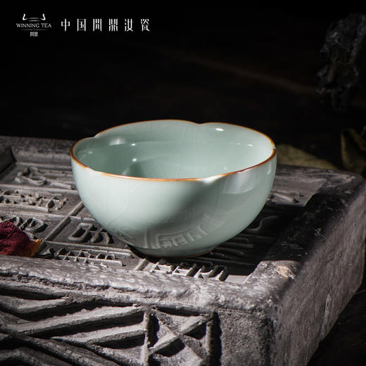 问鼎汝瓷鼎峰系列天青老款恋花杯 商品图2
